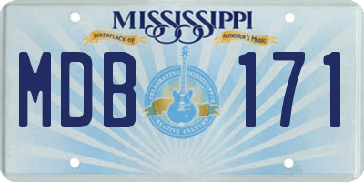 MS license plate MDB171