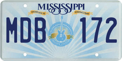 MS license plate MDB172