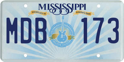 MS license plate MDB173