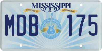 MS license plate MDB175
