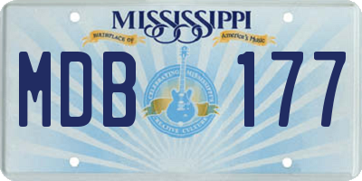 MS license plate MDB177