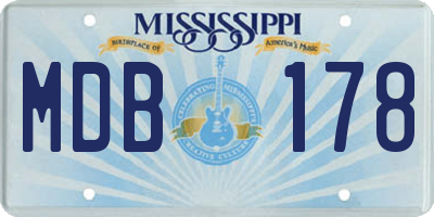 MS license plate MDB178