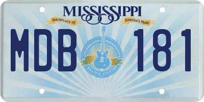MS license plate MDB181