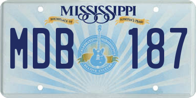 MS license plate MDB187