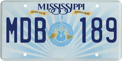 MS license plate MDB189