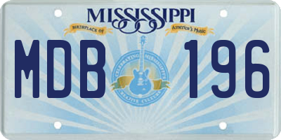 MS license plate MDB196