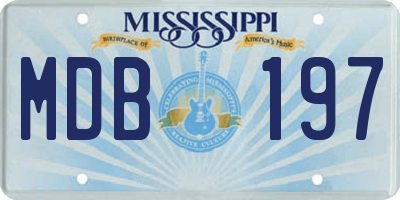 MS license plate MDB197