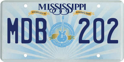MS license plate MDB202