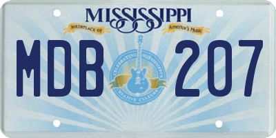 MS license plate MDB207