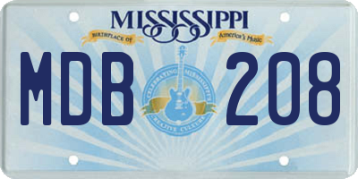 MS license plate MDB208