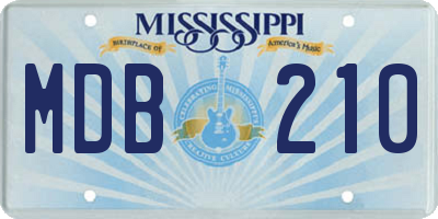MS license plate MDB210