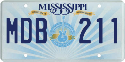MS license plate MDB211