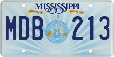 MS license plate MDB213
