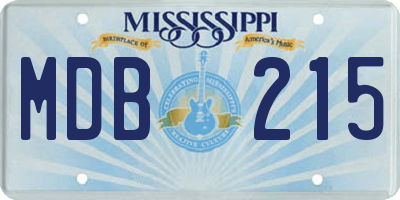 MS license plate MDB215