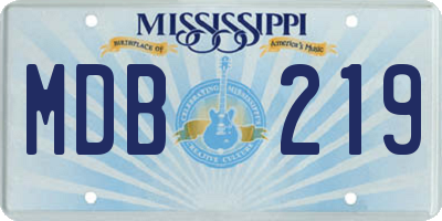 MS license plate MDB219