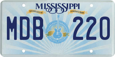 MS license plate MDB220
