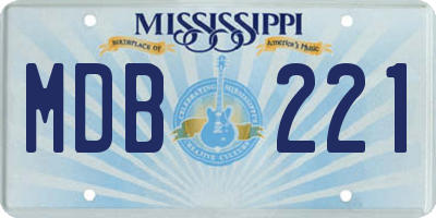 MS license plate MDB221