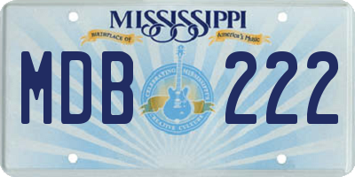 MS license plate MDB222