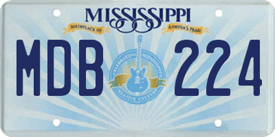 MS license plate MDB224