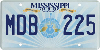 MS license plate MDB225