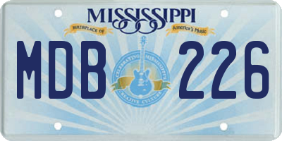 MS license plate MDB226
