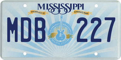 MS license plate MDB227