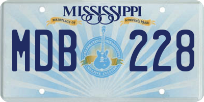 MS license plate MDB228
