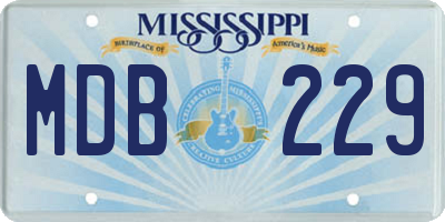 MS license plate MDB229