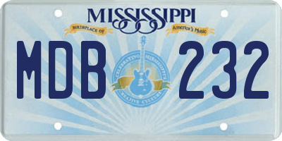 MS license plate MDB232