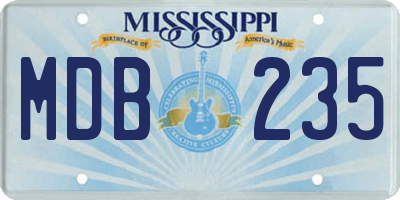 MS license plate MDB235