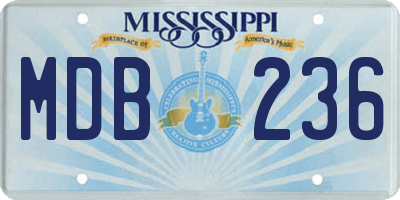 MS license plate MDB236