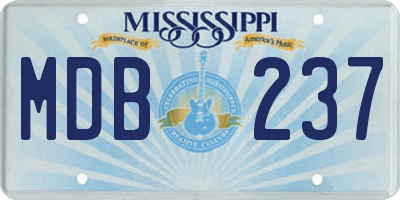 MS license plate MDB237