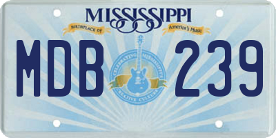 MS license plate MDB239
