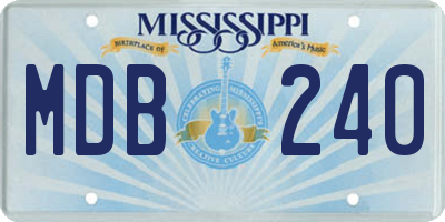 MS license plate MDB240