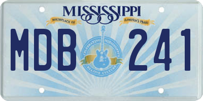 MS license plate MDB241