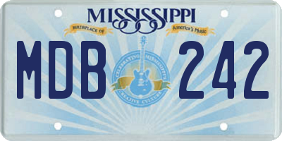 MS license plate MDB242