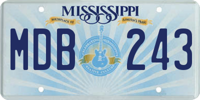 MS license plate MDB243
