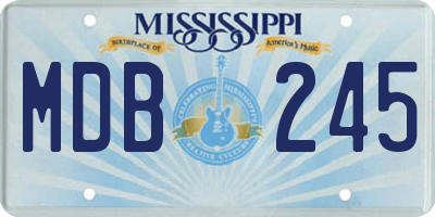 MS license plate MDB245