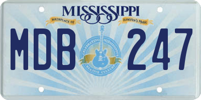 MS license plate MDB247