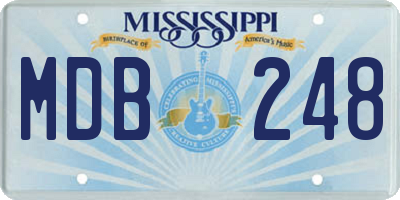 MS license plate MDB248