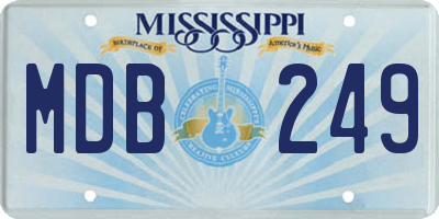 MS license plate MDB249