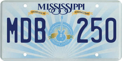 MS license plate MDB250