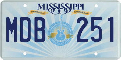 MS license plate MDB251