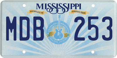 MS license plate MDB253