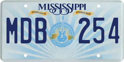 MS license plate MDB254