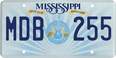 MS license plate MDB255