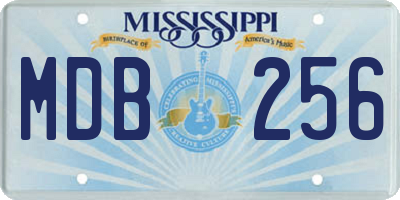 MS license plate MDB256