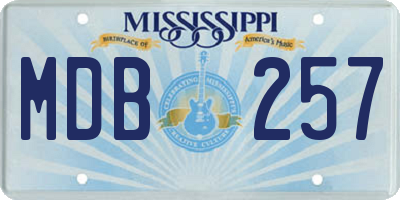 MS license plate MDB257