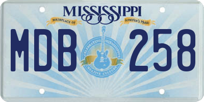 MS license plate MDB258
