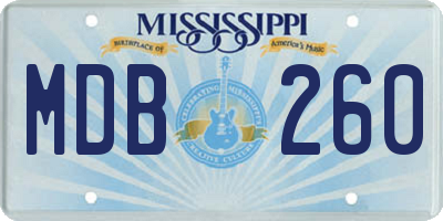 MS license plate MDB260